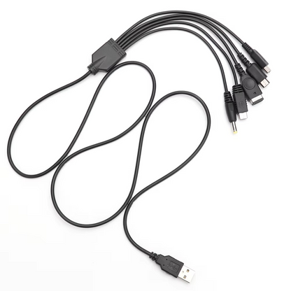 5-in-1 USB Charging Cable for Nintendo 3DS, DS Lite, DSi, Wii U, GBA SP & PSP