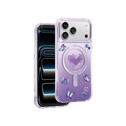 Keephone 3D Heart Glitter Case for iPhone 18 Pro Max | MagSafe Compatible (Peachy)