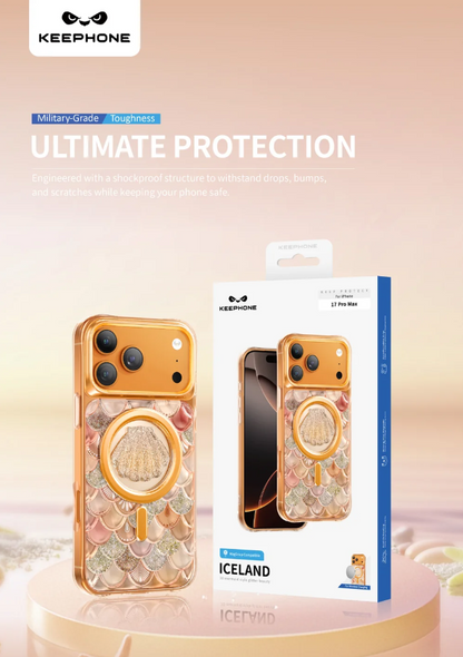 Keephone Iceland Glitter Case for iPhone 17 Pro Max | 3D Diamond Shell MagSafe Case