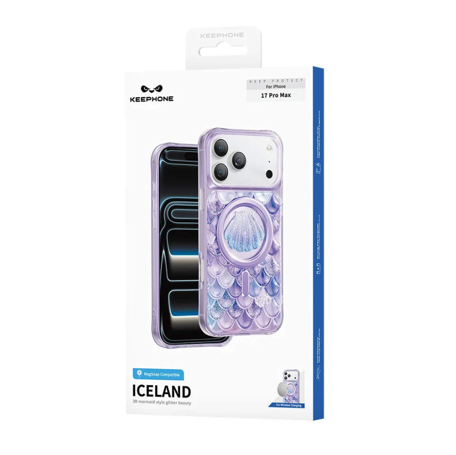 Keephone Iceland Glitter Case for iPhone 17 Pro Max | 3D Diamond Shell MagSafe Case