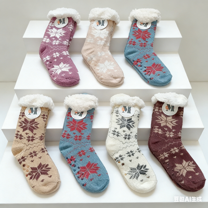 24 Pairs Womens Slipper Fuzzy Socks Winter Super Warm Soft Socks with Grippers