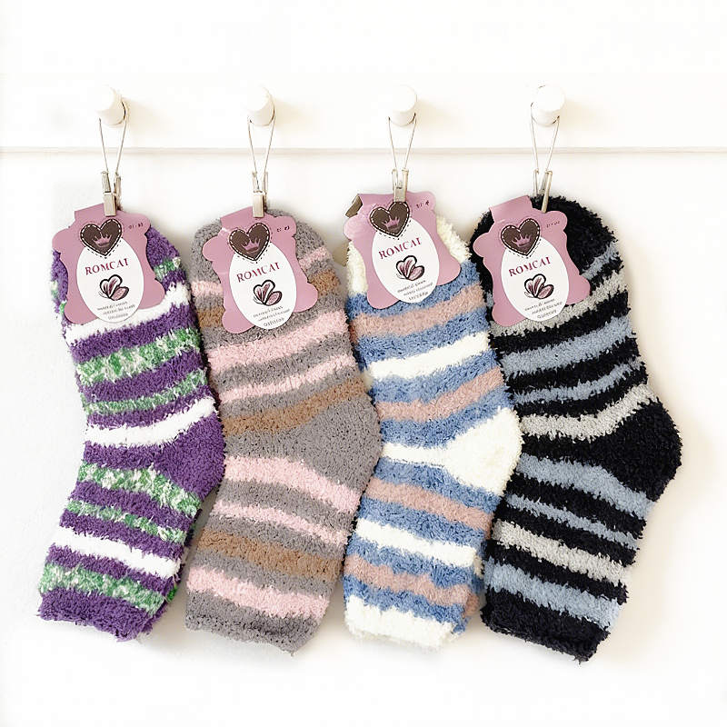 Soft & Warm Fleece Socks (12 pairs) Plush Slipper Sock Winter Fluffy Microfiber