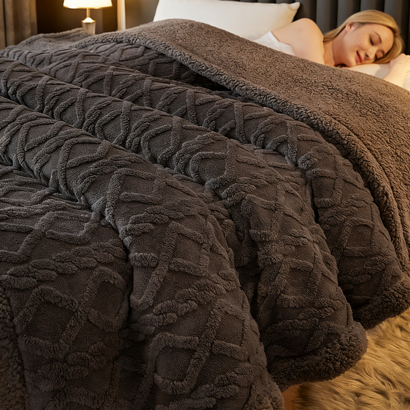 180cm Thicken Flannel Fleece Blanket Soft Luxury Comfy Plush Winter Warm