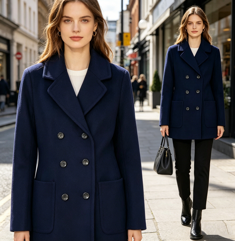 Wool Blend Jacket Women Size - L