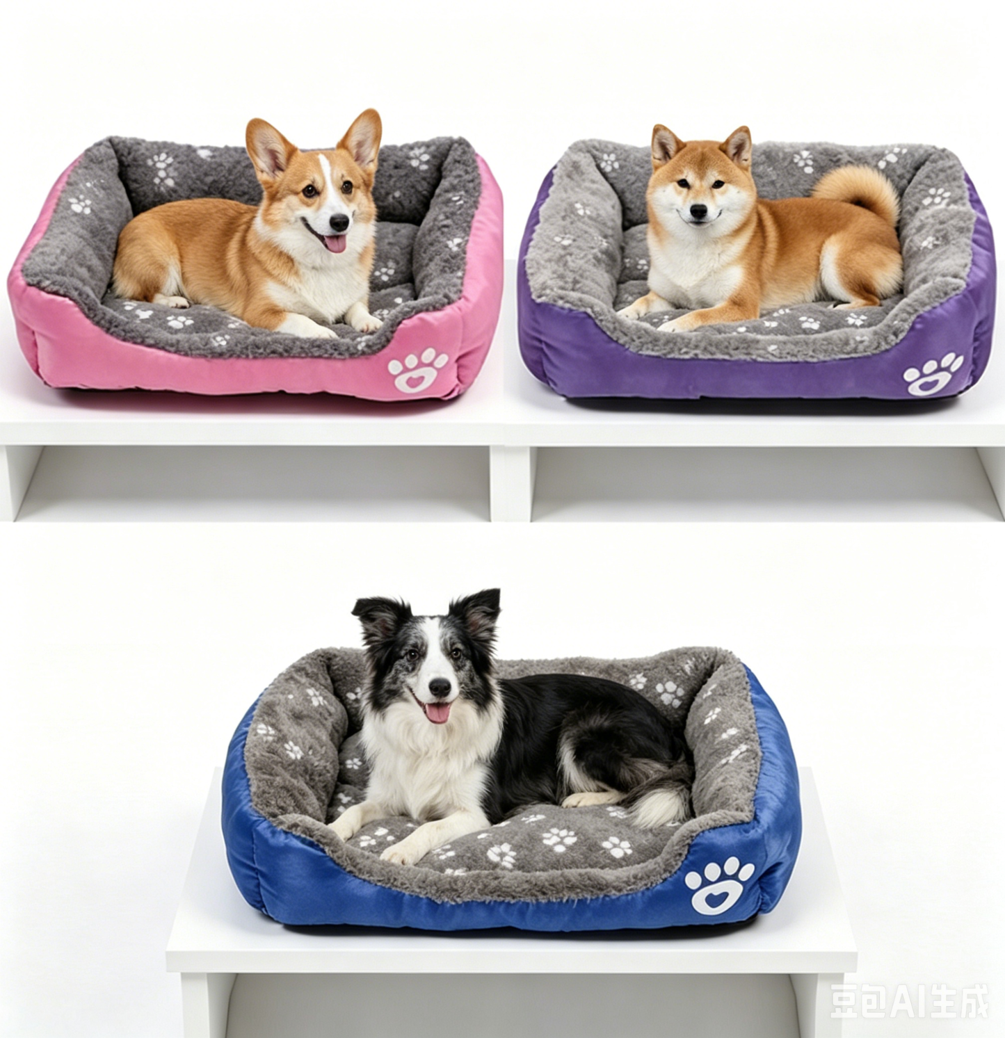80cm Colourful Calming Dog Bed Warming Washable XL