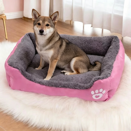 Colourful Calming Dog Bed Warming Washable L 66cm PINK