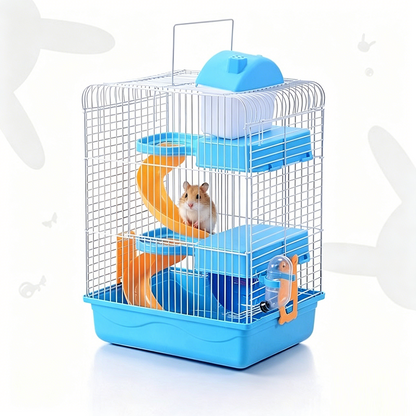3 Tiers Gorgeous Hamster Mouse Cage pet toy Storey Fantasia Cage Castle - Pink