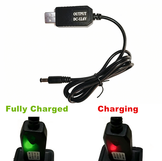 USB To 5.5mm x 2.1mm Plug Barrel Jack 12.6v/1A DC Power Supply Cord Cable
