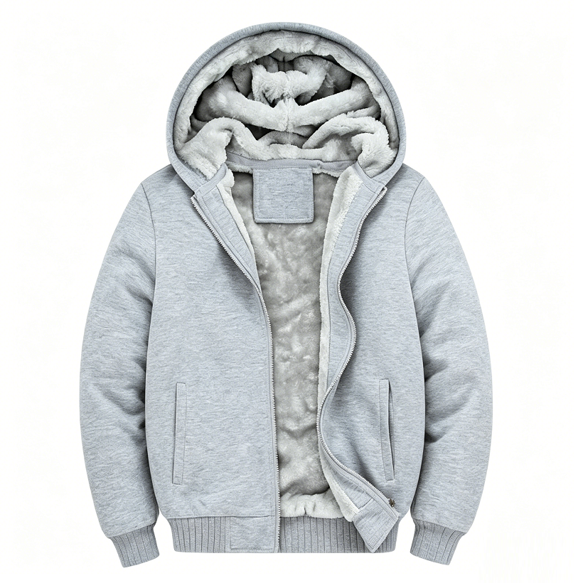Fleece Lining Thermal Hood Jacket Size