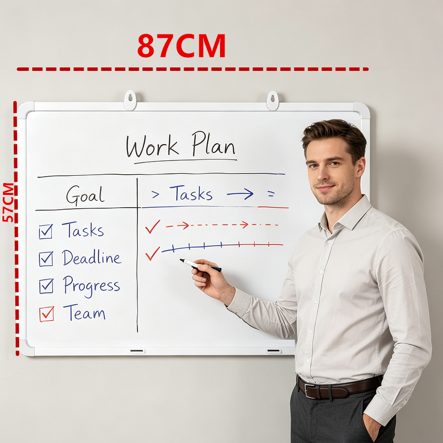 Whiteboard Magnetic Double Sides 87X57CM
