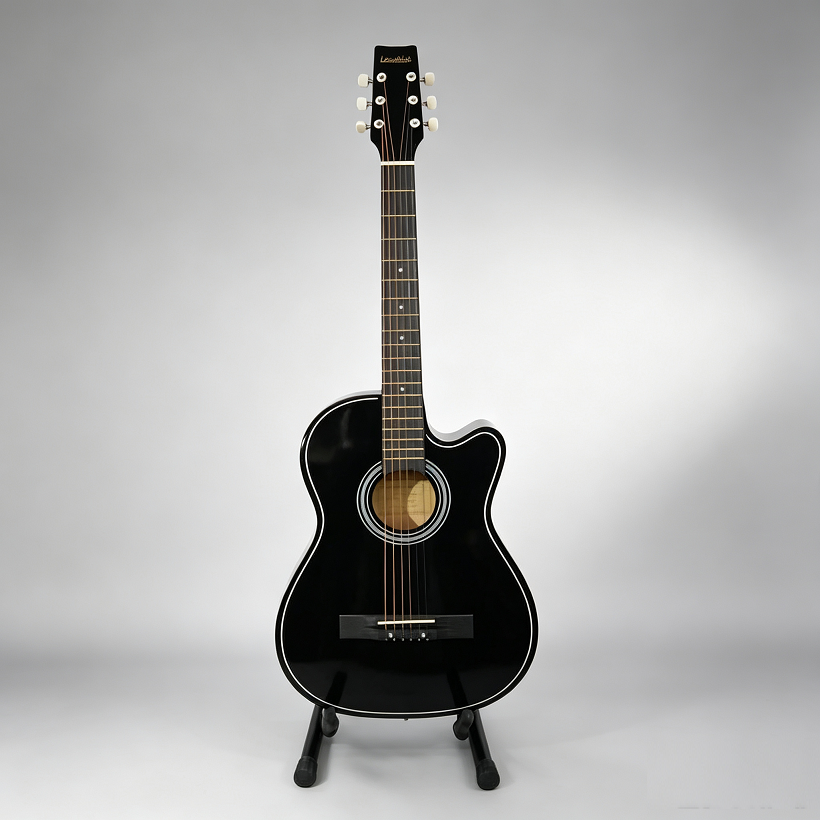 BLACK 38" Wooden Acoustic Guitar