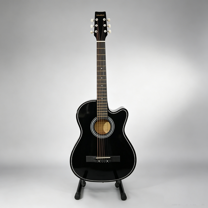 BLACK 38" Wooden Acoustic Guitar