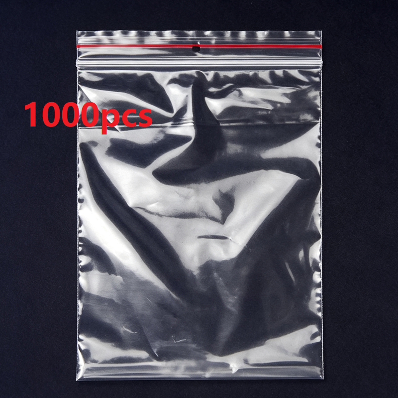 1,000 * (130X200MM) Resealable Clear Plastic Bags