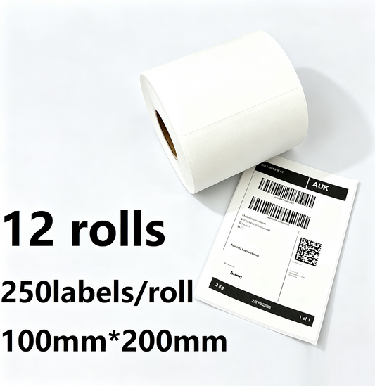12 Rolls Premium 100x200mm Direct-thermal labels 250pcs/roll Self Adhesive Label