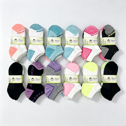 (36 Pairs) 4-6 Years Kids' Ankle Socks Cushion Socks