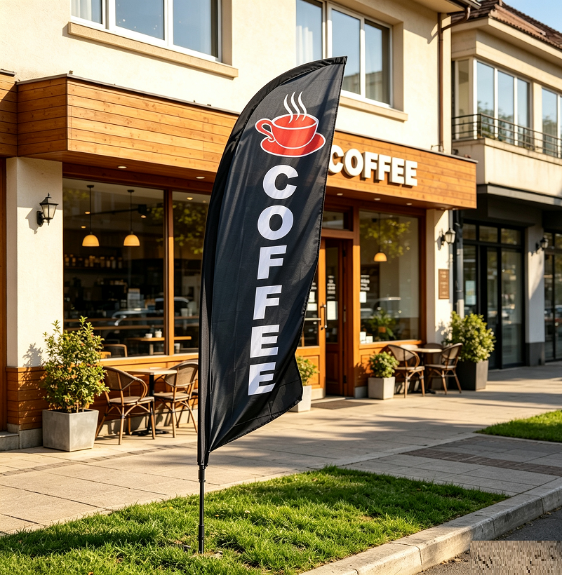 ‘COFFEE’ 4m Sign Commercial Feather Banner Flag ONLY