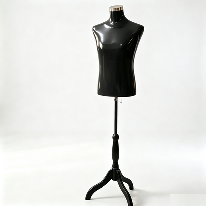 Half Body Male Mannequin - Black