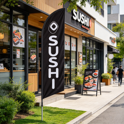 'SUSHI' 3.4m Ground Drill/SET Commercial Feather Banner Flag
