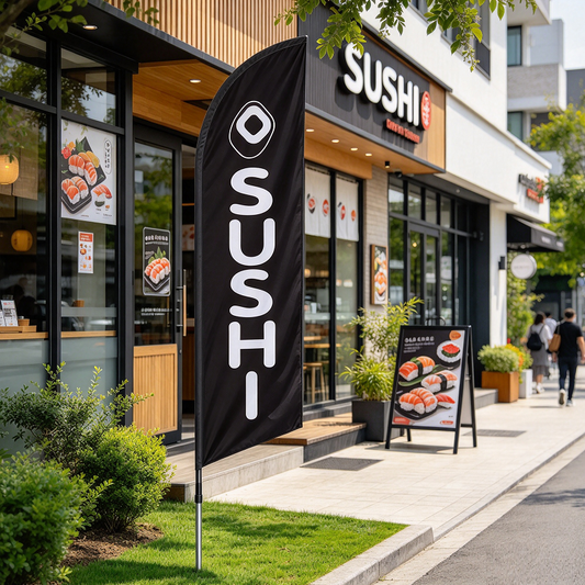 'SUSHI' 3.4m Ground Drill/SET Commercial Feather Banner Flag