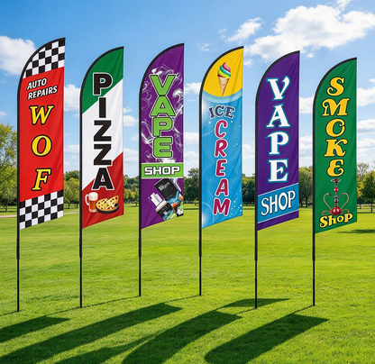 VAPE - Pre-print Double Sided Feather Banner Flag Business Commercial 3M