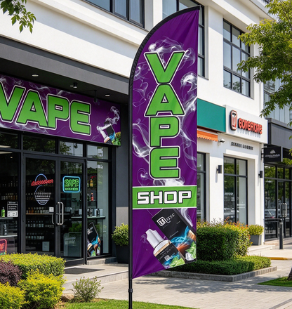 VAPE - Pre-print Double Sided Feather Banner Flag Business Commersial 3M SET