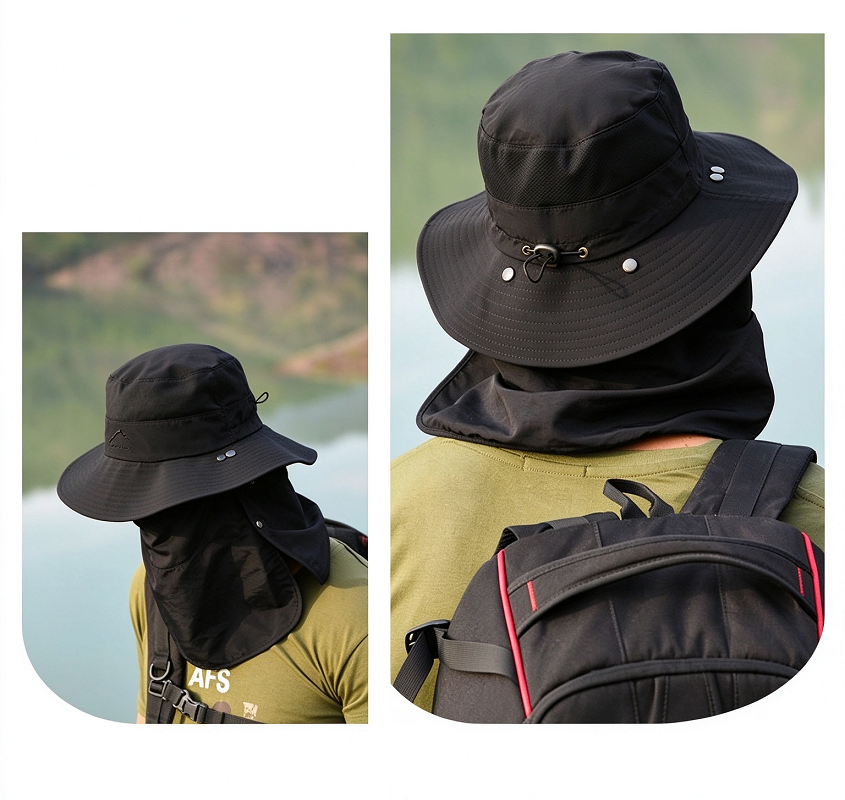 Sun Hat Wide Brim Bucket Outdoor Fishing Hiking Cap UV Protection