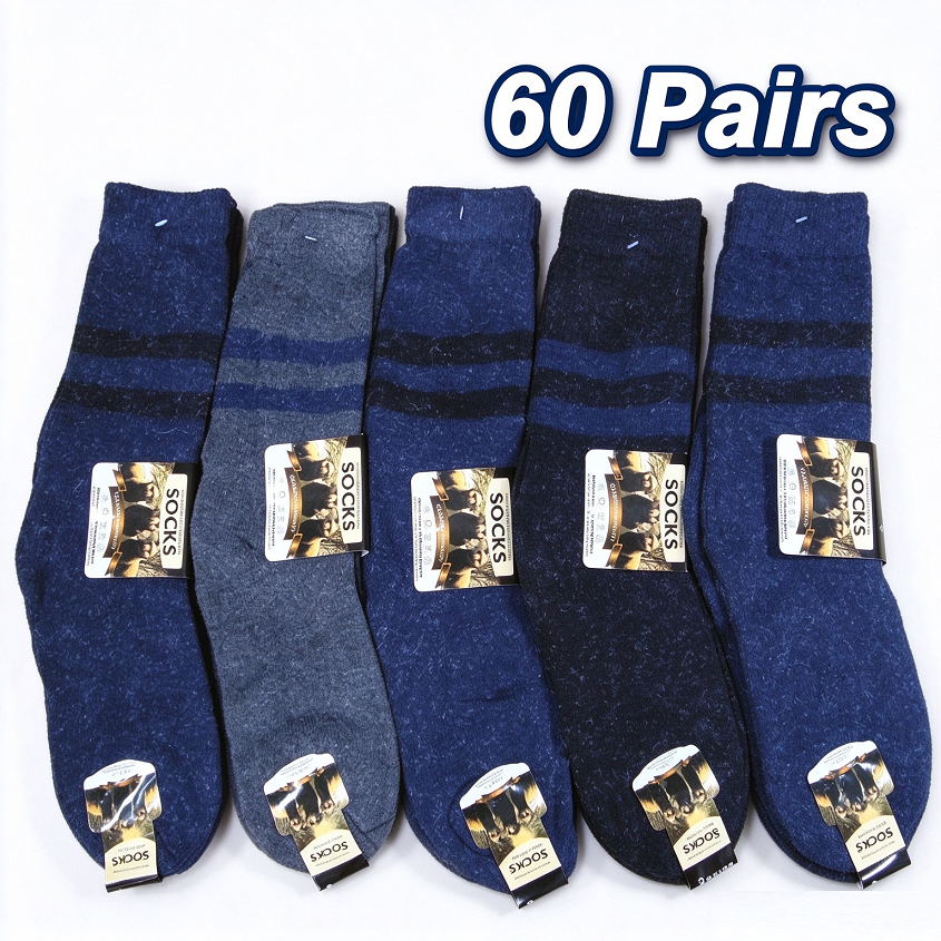 Men's Thermal Work Socks 60 Pairs Bulk Pack