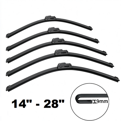 Universal Frameless Windscreen Wiper Blade 14" - 28" J HOOK