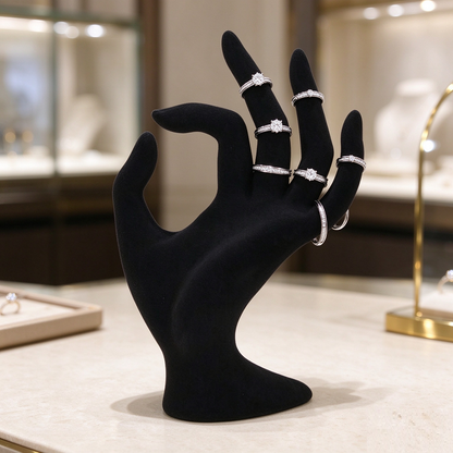 Female Hand Mannequin Model Black Velvet Jewellery Display Stand