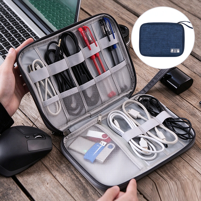 Portable Waterproof USB Data Cable Charging Storage Bag Phone Pad Zip Organiser