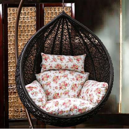 Cushion Pad Seat Set High Quality For Hanging Basket Chair - Red Floral