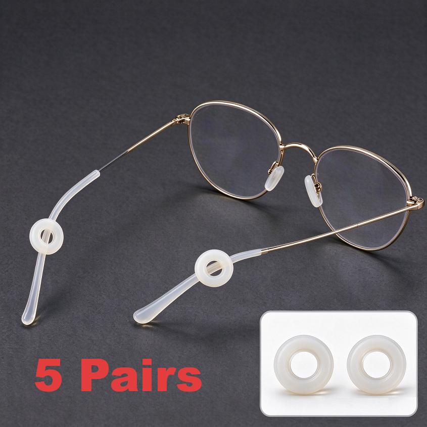 Anti Slip Silicone Spectacle Temple Rings Glasses Ear Grips Retainer 5 Pairs