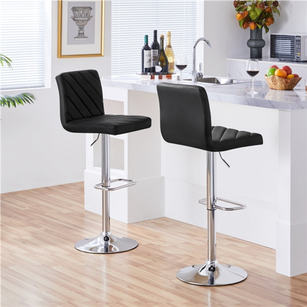 2pcs Modern PU Leather Swivel Bar Stools