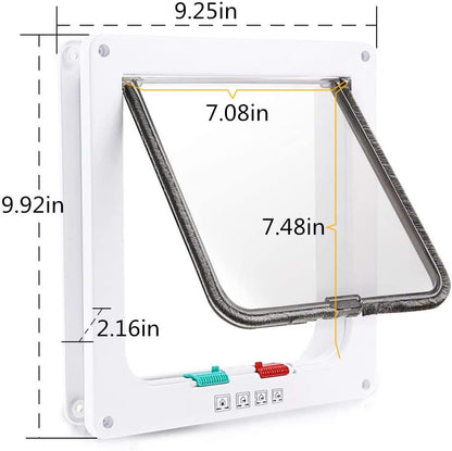 Cat Door 4 Ways Round Lockable Pet Dog Flap Cat Door