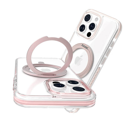 Compatible with iPhone 16 Pro Ice Armor O2L Series Magnetic Clear Case with Ring Stand