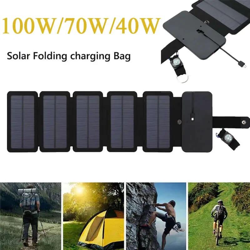 20W Foldable Solar Panel - 5V 2.1A Solar Charger