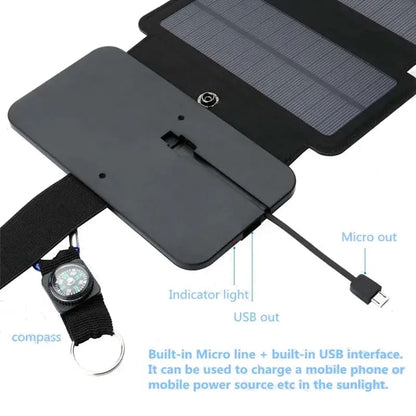 20W Foldable Solar Panel - 5V 2.1A Solar Charger