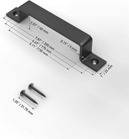 Barn Door Handle Black