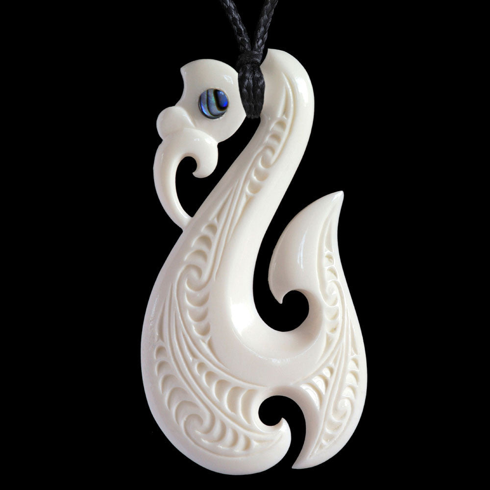 Manaia Matau, handcrafted bone pendant