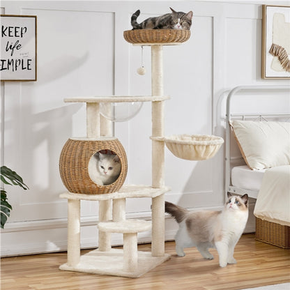 54″ Tall Rattan Cat Tree