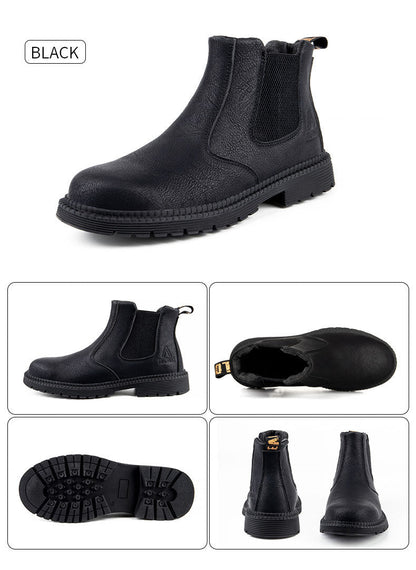 Steel Toe Work Shoes Slip On Safety Oiled Leather Boot Puncture Proof Soft Light