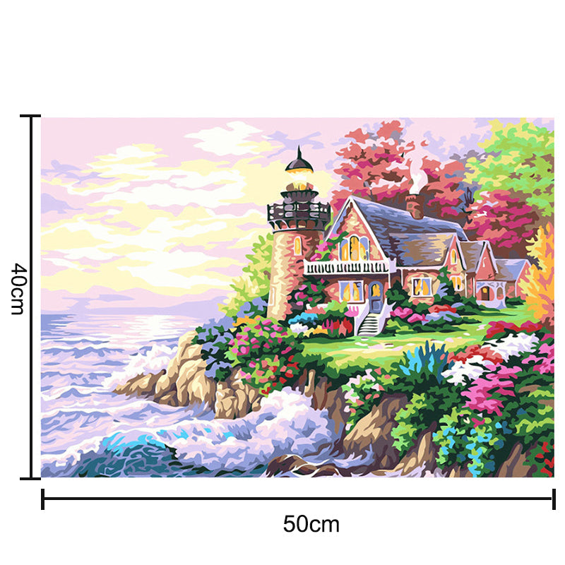 Adult Paint by Number Kit on Canvas  40x50 cm (with wooden frame) Dream City
