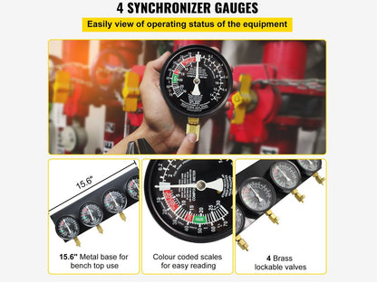 Carburetor Vacuum Synchronizer Gauges Tool Kit