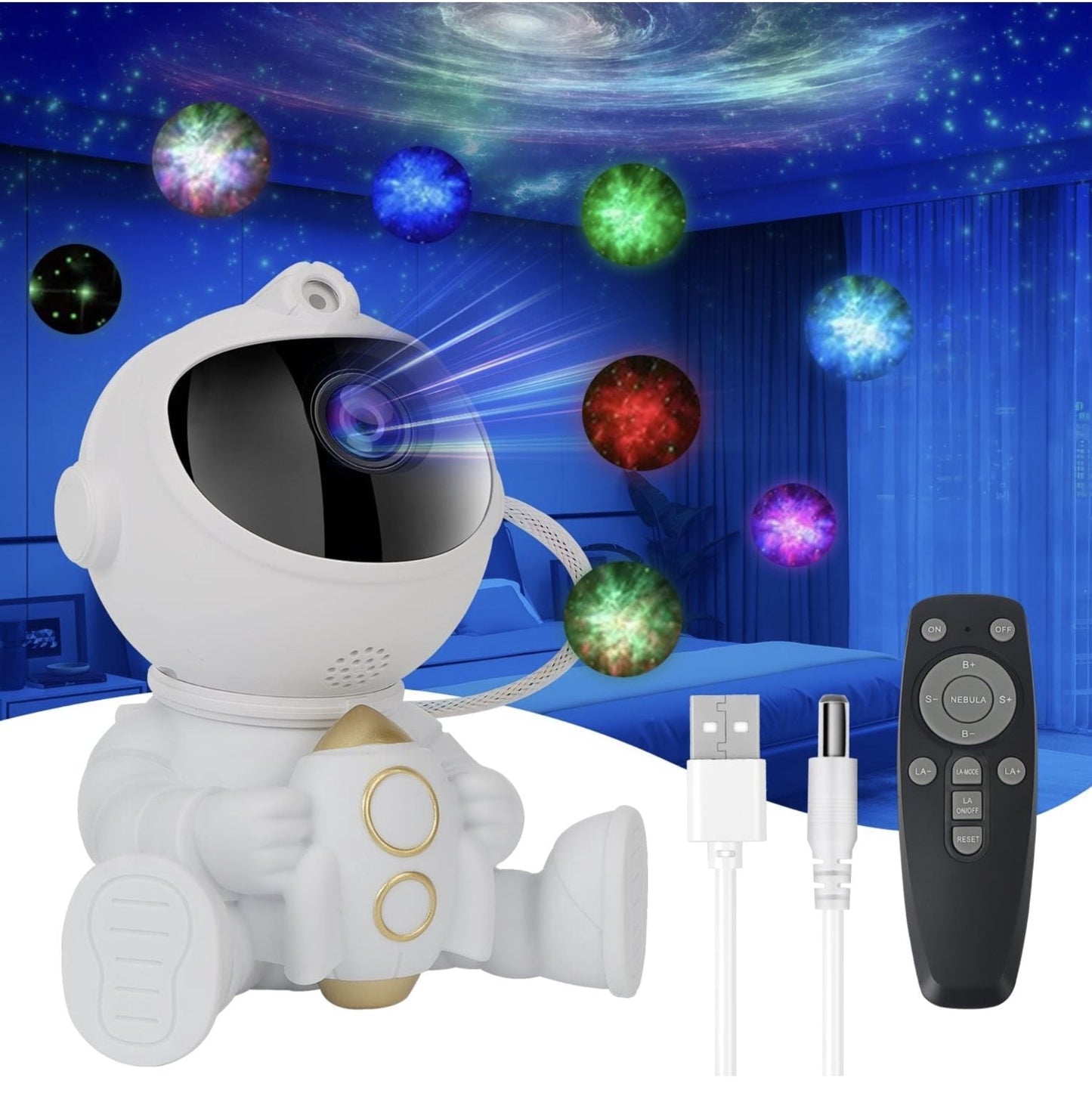 Astronaut Rocket Sky Night Light Projector Lamp