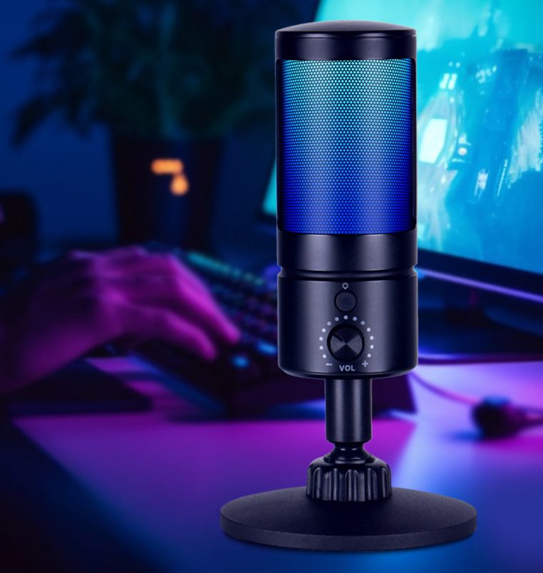 USB Microphone with RGB Light for Desktop PC Laptop