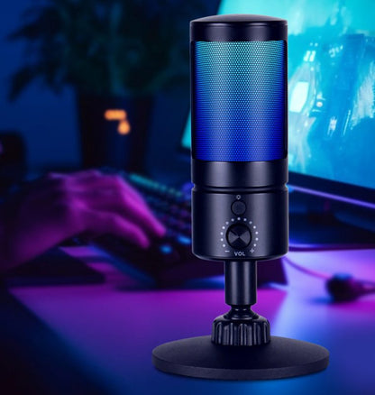 USB Microphone with RGB Light for Desktop PC Laptop
