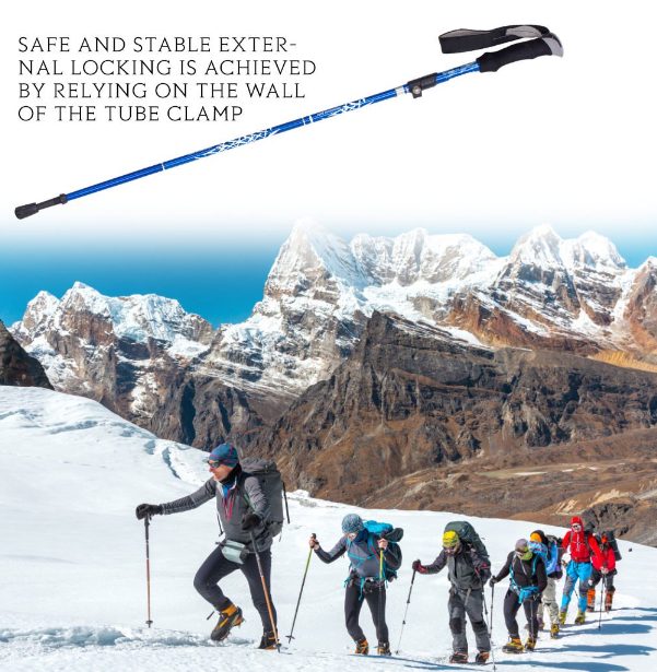 Collapsible Aluminum Hiking Trekking Poles Set- 2 Pack Lightweight