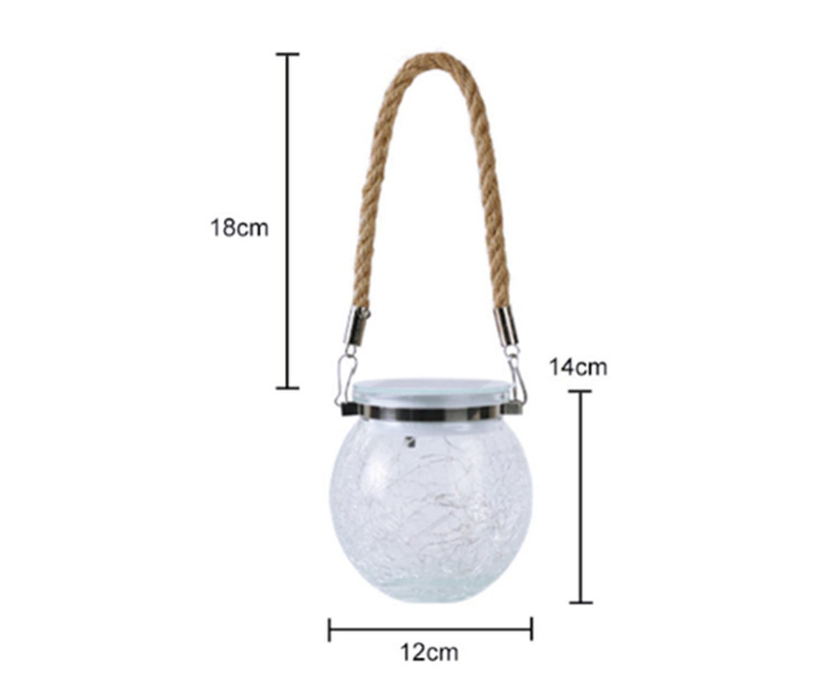 Solar Hanging Crackle Ball Light Outdoor Lighting -2pcs