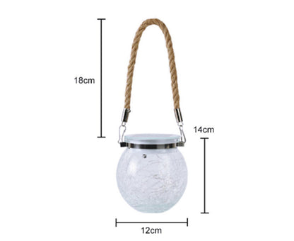 Solar Hanging Crackle Ball Light Outdoor Lighting -2pcs