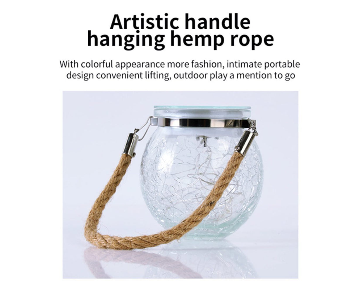 Solar Hanging Crackle Ball Light Outdoor Lighting -2pcs